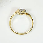 Starry Sapphire Blossom Antique Crossover Ring
