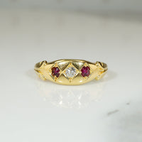 Lovely London Diamond & Ruby Band in 18ct