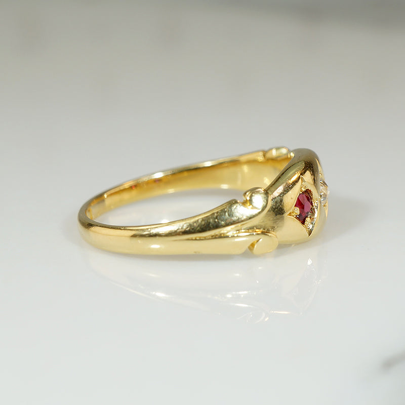 Lovely London Diamond & Ruby Band in 18ct