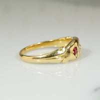 Lovely London Diamond & Ruby Band in 18ct