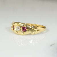 Lovely London Diamond & Ruby Band in 18ct