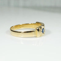 Geometric Diamond & Sapphire English 18ct Band