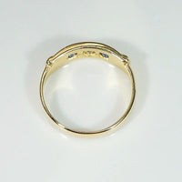 Geometric Diamond & Sapphire English 18ct Band