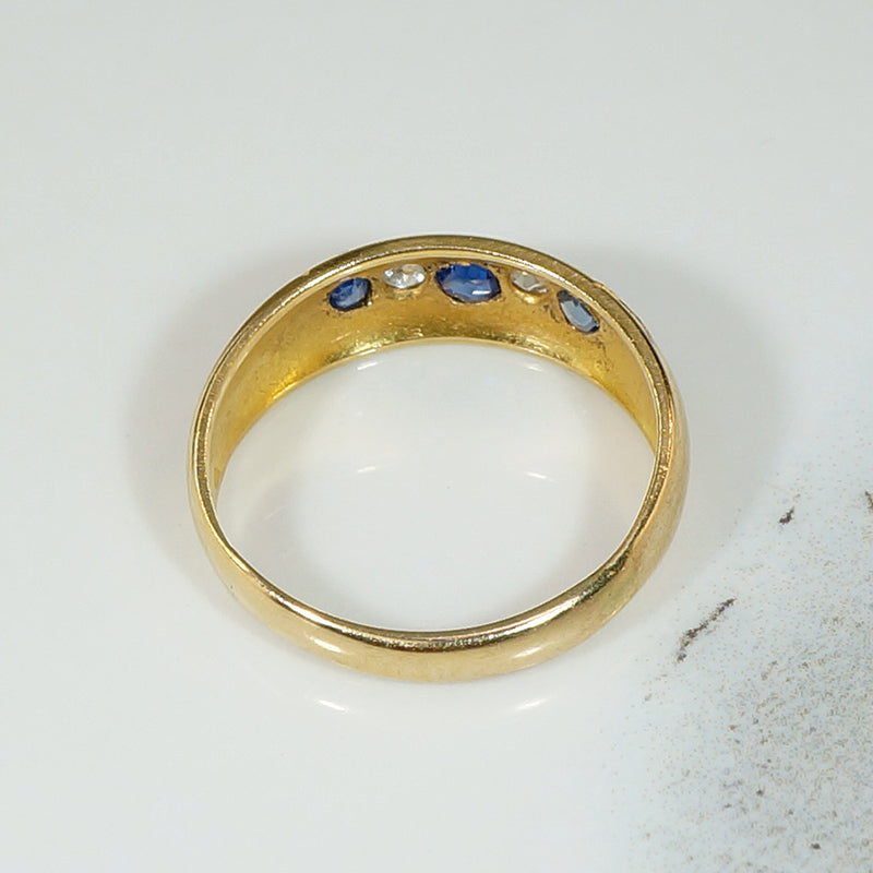 Endearing Edwardian Sapphire & Diamond 18ct Band
