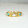 Exquisite Antique Pearl & Turquoise Band in 18ct Gold