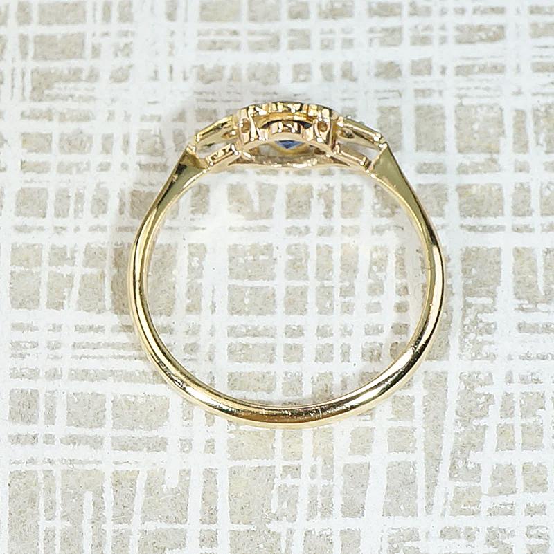 Sapphire & Diamond Blossom Platinum on 18ct Ring