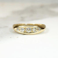 Curvaceous 18ct English "Eye" Ring with Diamonds