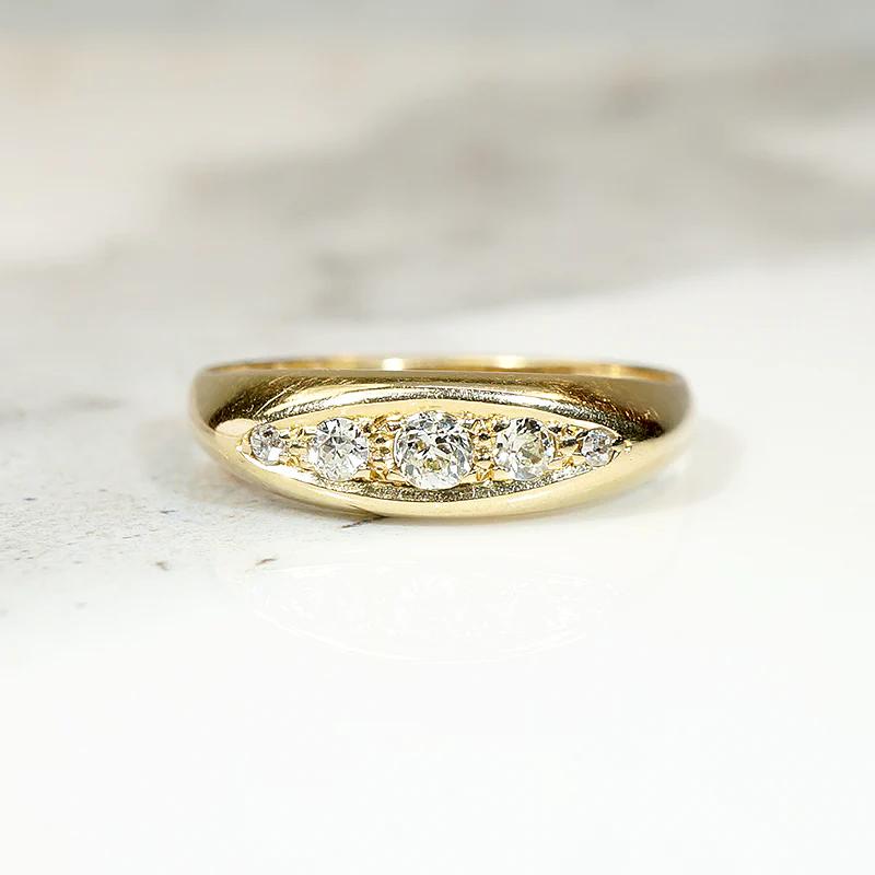 Curvaceous 18ct English "Eye" Ring with Diamonds