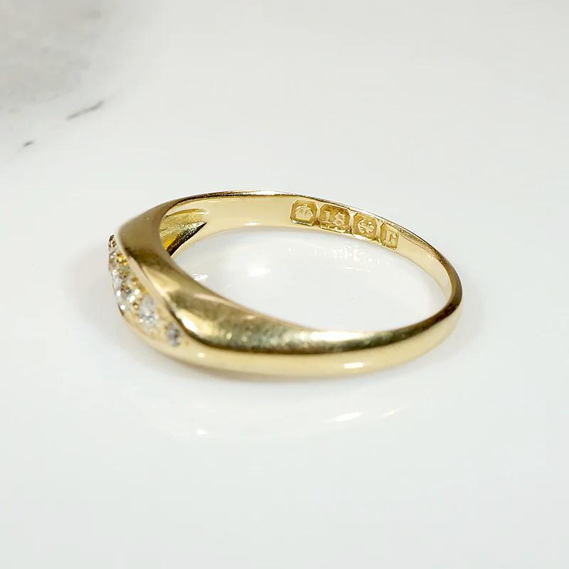Curvaceous 18ct English "Eye" Ring with Diamonds