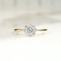 Sweet Little Flower Diamond Cluster Engagement Ring