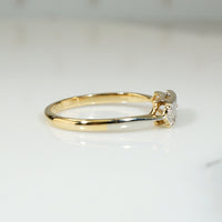 Engraved Platinum & 18ct Diamond-Set "Bow" Ring