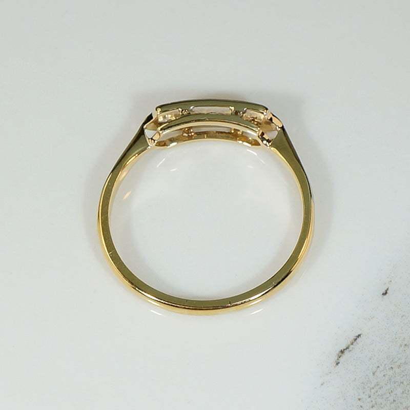 Engraved Platinum & 18ct Diamond-Set "Bow" Ring