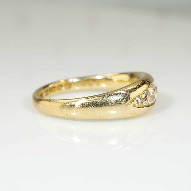 Shapely English 18ct Gold Diamond Band