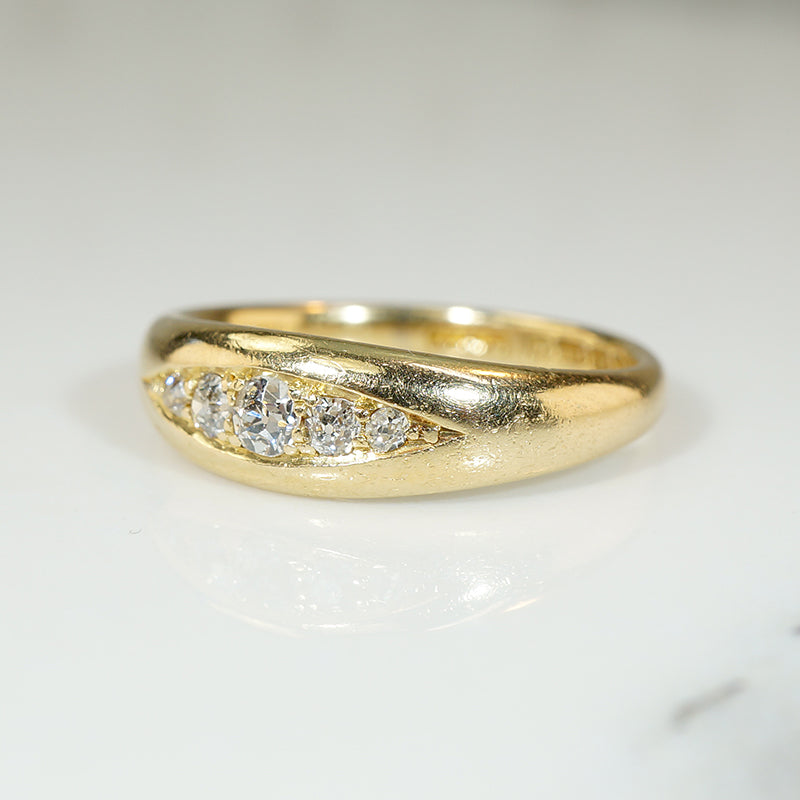 Shapely English 18ct Gold Diamond Band
