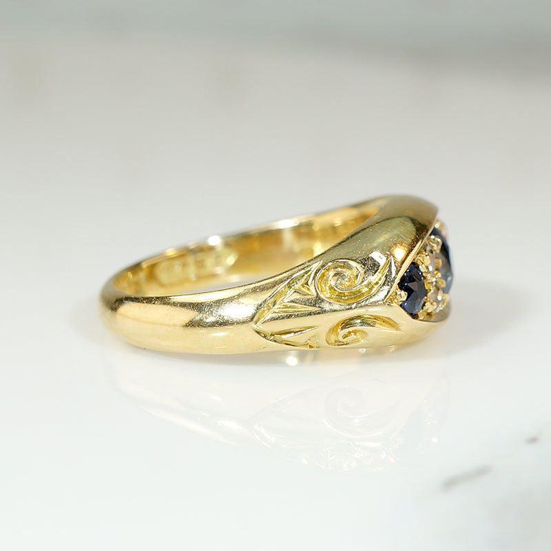 Substantial 18ct Gold Sapphire & Diamond Band