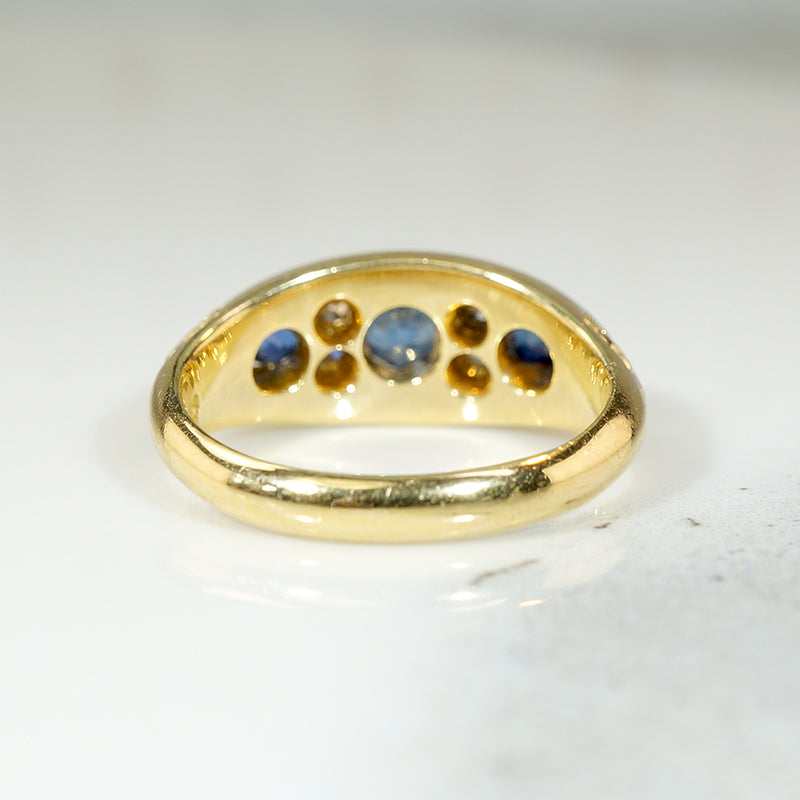 Substantial 18ct Gold Sapphire & Diamond Band