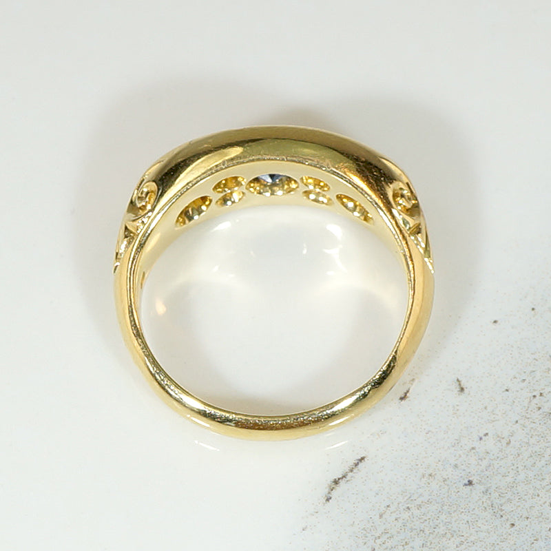 Substantial 18ct Gold Sapphire & Diamond Band