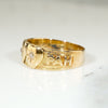Two Star Set Diamond Hearts Mizpah Ring