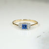 Crisp Edwardian Sapphire Ring with Diamond Accents