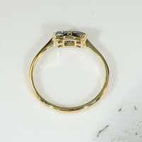 Crisp Edwardian Sapphire Ring with Diamond Accents
