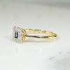 Edwardian Square Sapphire Diamond Frame Ring