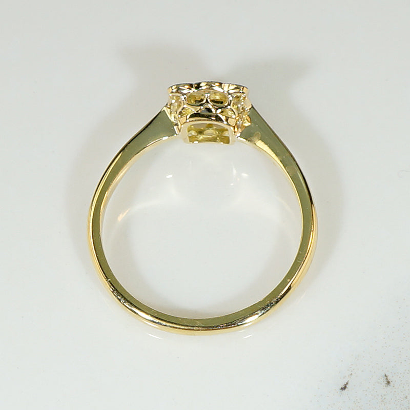 Edwardian Square Sapphire Diamond Frame Ring