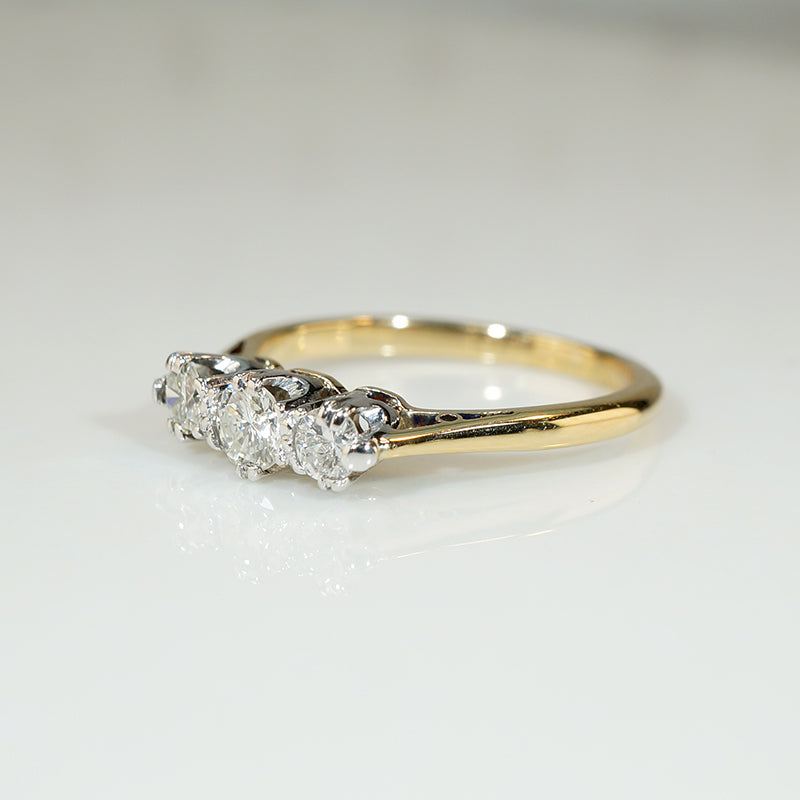 Delightful Three Stone Diamond Engagement Ring