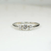 Retro Diamond Trilogy Ring in Platinum & White Gold