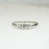 Retro Diamond Trilogy Ring in Platinum & White Gold