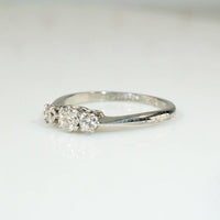 Retro Diamond Trilogy Ring in Platinum & White Gold