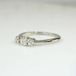 Retro Diamond Trilogy Ring in Platinum & White Gold