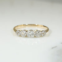 Graduated Old Mine Diamonds Platinum & 18ct Ring