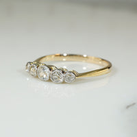 Graduated Old Mine Diamonds Platinum & 18ct Ring