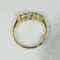 Graduated Old Mine Diamonds Platinum & 18ct Ring