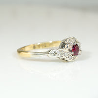 Ruby Swirl Ring in Platinum & 18ct Gold