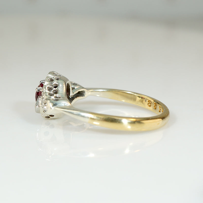 Ruby Swirl Ring in Platinum & 18ct Gold