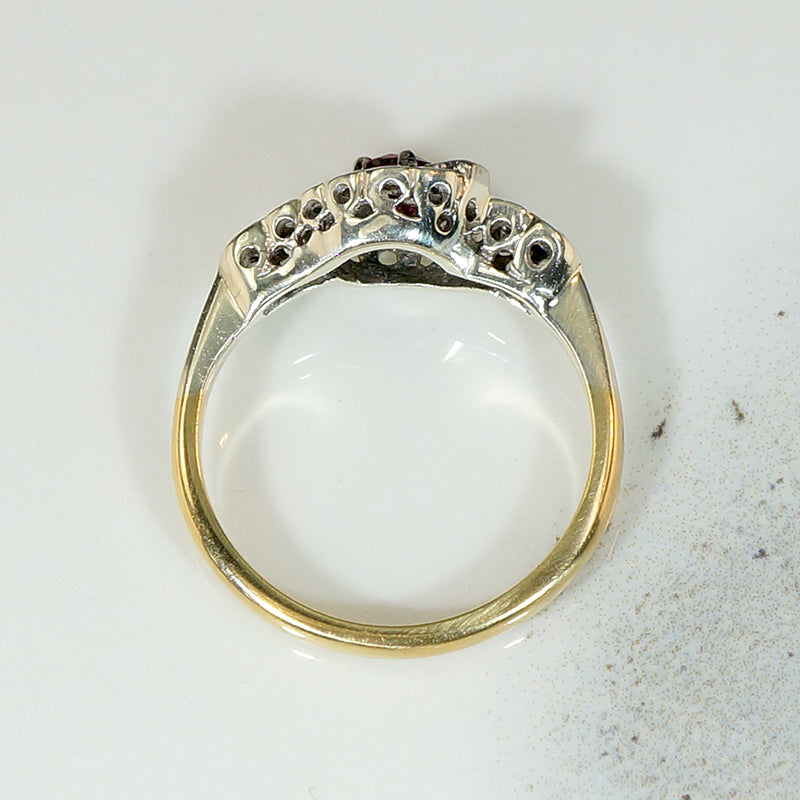 Ruby Swirl Ring in Platinum & 18ct Gold