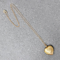 Foliate Engraved 9ct Gold Heart Locket