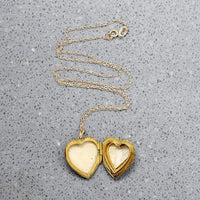 Foliate Engraved 9ct Gold Heart Locket