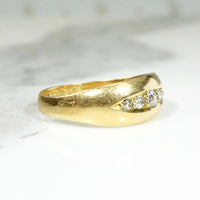 Antique English 18ct "Eye" Band with Old Mine Diamonds