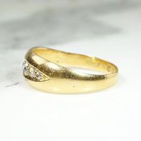 Antique English 18ct "Eye" Band with Old Mine Diamonds