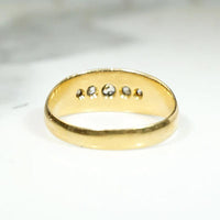Antique English 18ct "Eye" Band with Old Mine Diamonds