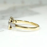 Old Mine & Rose Cut Diamond Two-Tone Petite Square Ring