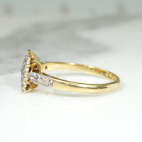 Scalloped Diamond Set Square Two-Tone Engagement Ring