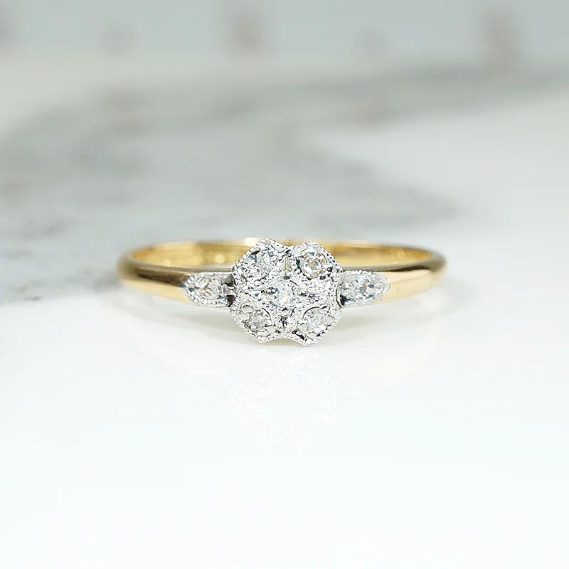 Petite Quincunx Diamond Platinum & 18ct Ring