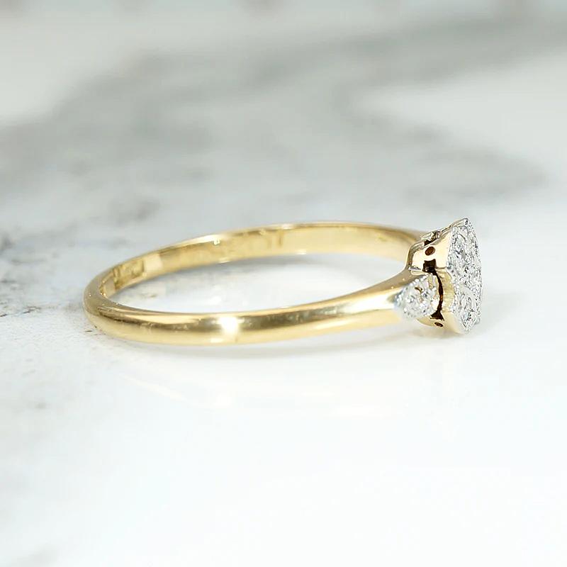 Petite Quincunx Diamond Platinum & 18ct Ring