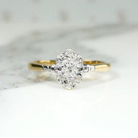 Glittering Diamond Cluster in Platinum & 18ct Ring