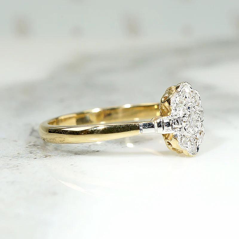 Glittering Diamond Cluster in Platinum & 18ct Ring