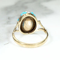Starry Pavé Pearl & Turquoise Dome Ring