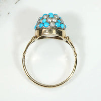 Starry Pavé Pearl & Turquoise Dome Ring